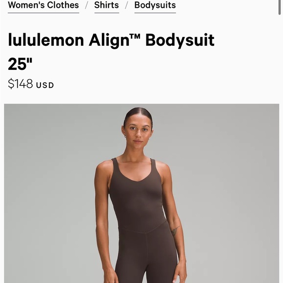 Lululemon align bodysuit in size 4 - color is dark burnt orange “cayenne “ - Picture 6 of 7